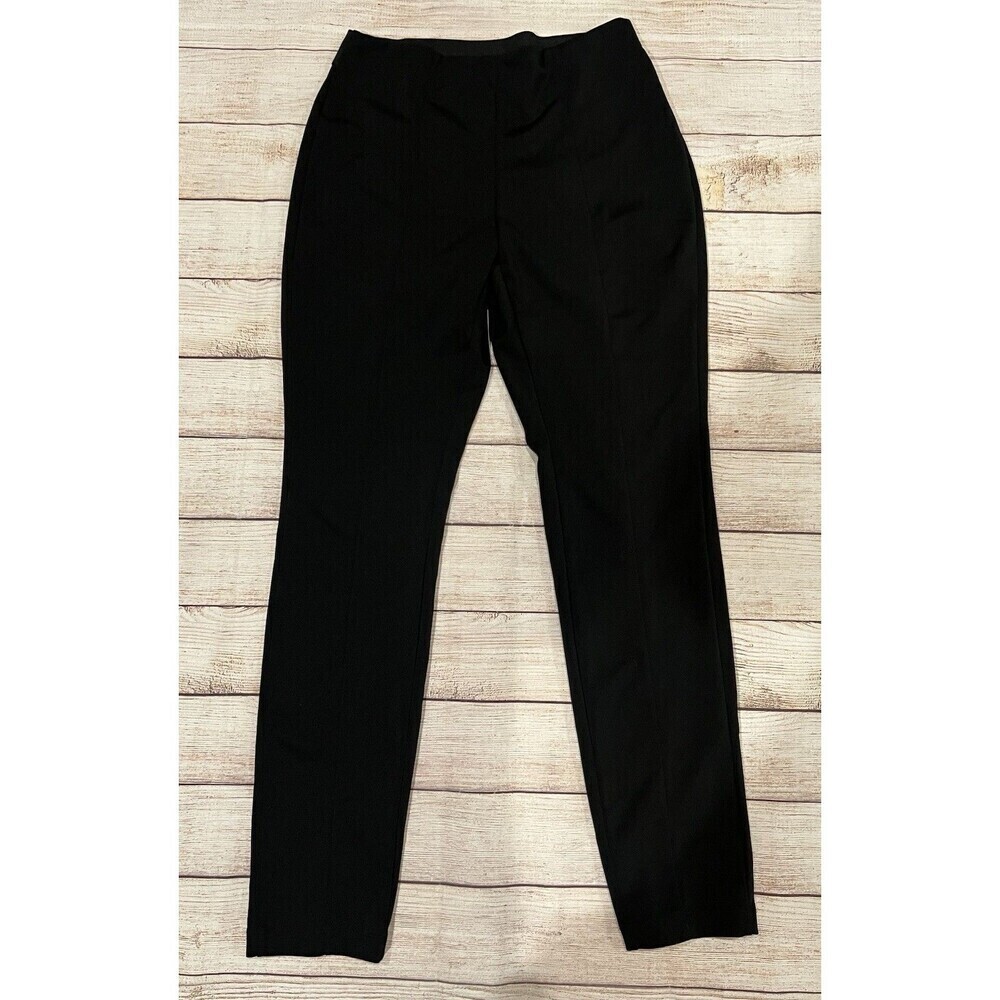 Womens Black Studio Works Flat Front Dress Pants Size 6